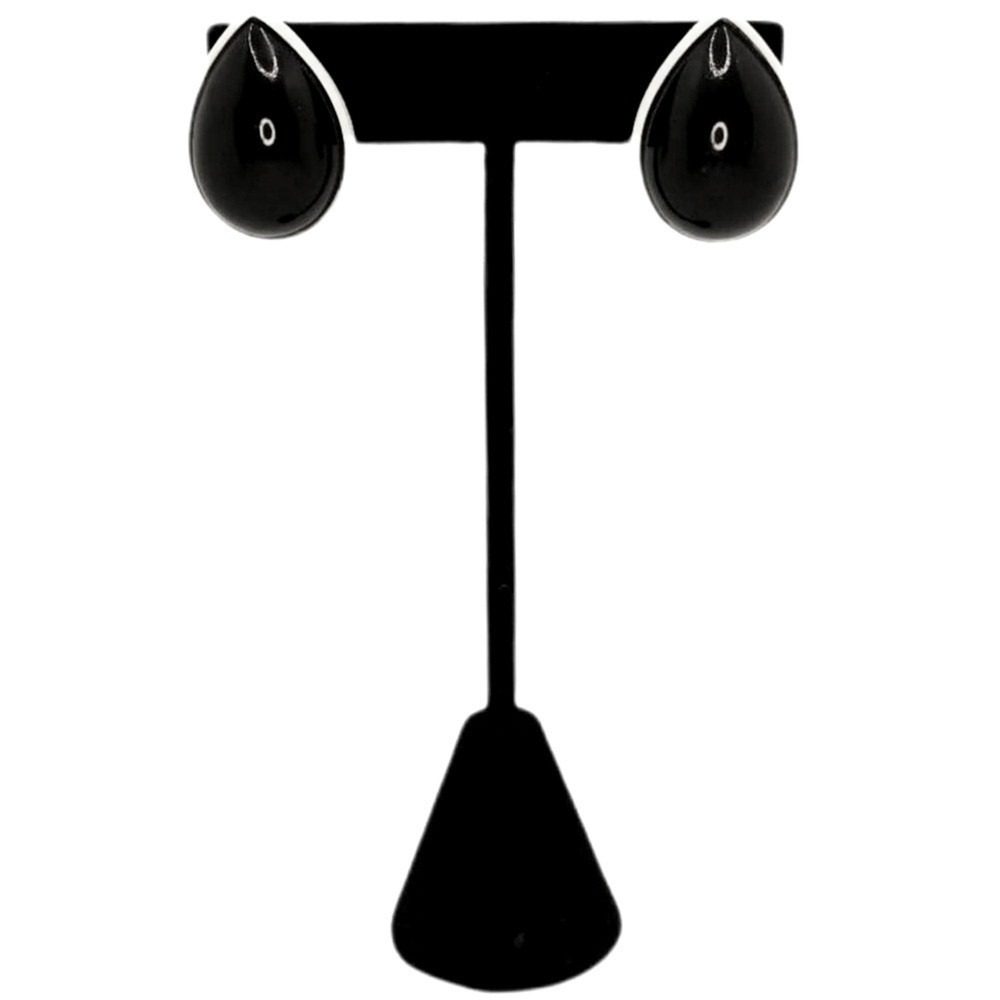 Vintage Black and White Bubble Tear Drop‎ Shaped Earrings